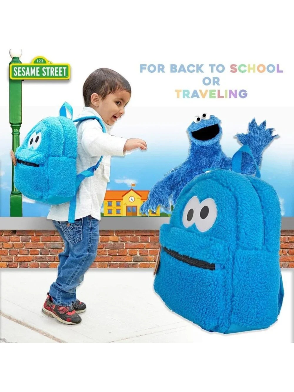 Cute Elmo & Cookie Monster Mini Backpacks for Toddlers - Perfect for School